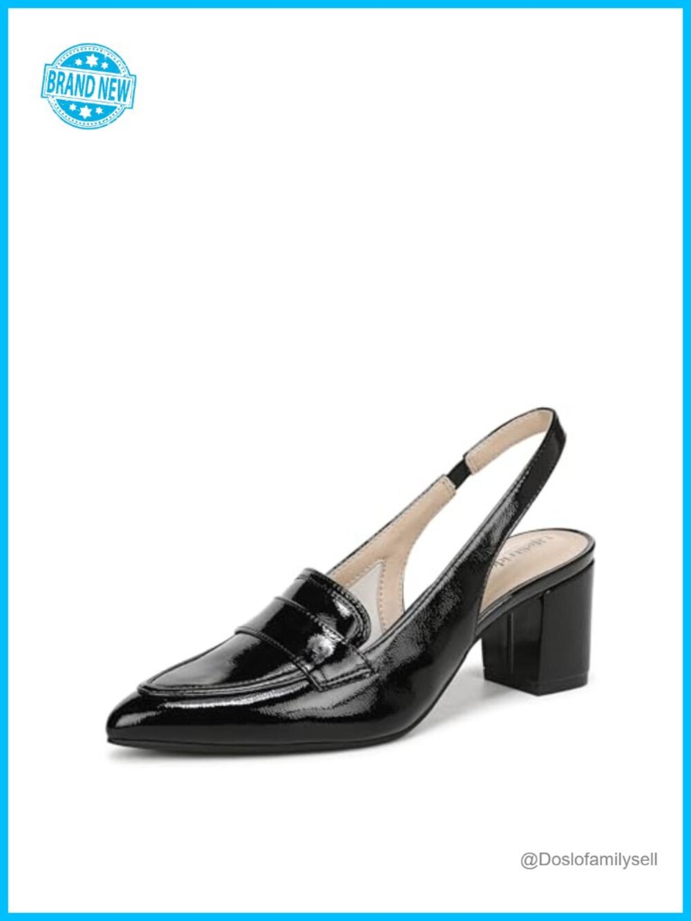Women's Slingback Pump Pointed Toe Block Heel Soft System Comfort Office